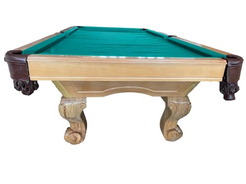 8 Ft. Turnierbillard Billardtisch mit 3cm starken Schieferplatten Billard Modell Nr.:14 Tuchfarbe Grün, Poolbillard Gestellfarbe: Natur – Bild 3