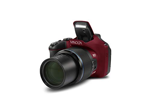 Minolta Pro Shot 20 MP Cámara Digital HD 67x Zoom 16GB Rojo miniatura 2