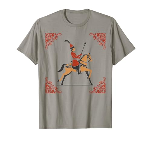 Folk Horse Rider Polnische Legende Folklore Muster T-Shirt Folk Horse Rider Polnische Legende Folklore Muster T-Shirt