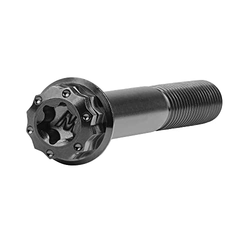Image of Titanium Flange 12 Point Head M8 x15 20 25 30 35 40 45 50 55 60 65mm Screw Bolt Pack of 4 (M8x60mm, Black)