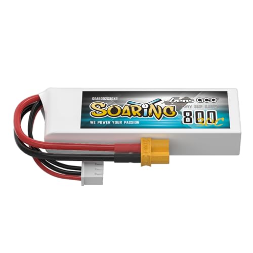 Gens ace Batería Lipo 2s 800mAh 7.4V 30C Soaring con XT30 para Planeador RC EPO 800-1000 mm