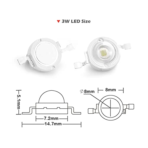 Image of CHANZON 10 pcs High Power Led Chip on Board 3W Green