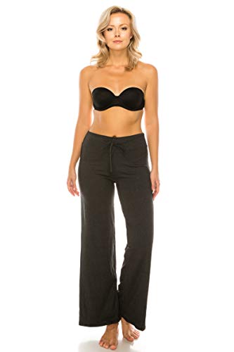 Image of Leggings Depot Women's Wide Leg Drawstring Pajama Pants for Lounge, Sleep | Soft, Breathable Poly-Span, Drawstring Waist, Comfy, Casual, Yoga, Everyday