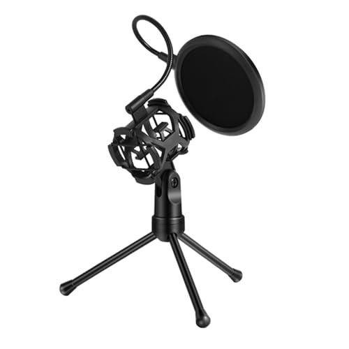 Soporte de micrófono con absorción de golpes y soporte para micrófono de escritorio resistente al viento para capturas auditivas claras
