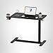 FLEXISPOT H7 Adjustable Overbed Bedside Table with Wheels Pneumatic Mobile Standing Desk Laptop Desk Rolling Computer Cart Movable Overbed Table Hospital Home Use(31.5