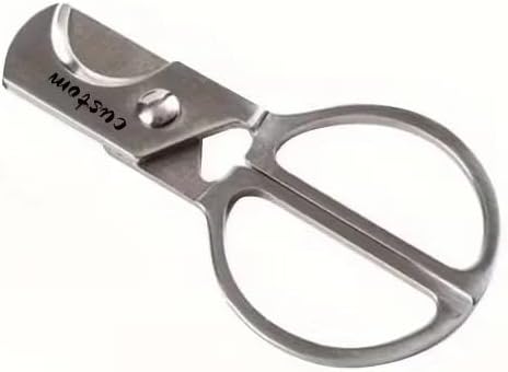 Cigar Scissors Cutter Stainless Steel Heavy Duty Compact 2-in-1 Design Metal Slicer Portable Pocket Tool Case