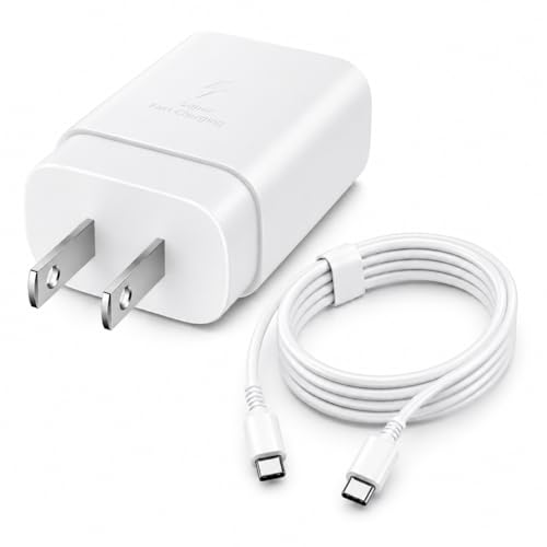 25W USB C Fast Charger Block with 2M USB C to USB C Cable, Super Fast Charging Wall Charger for Samsung Galaxy S24/S23/S22 Ultra, Type C Charger for Android Phones, Tablets, iPad & USB-C Devices - image 1