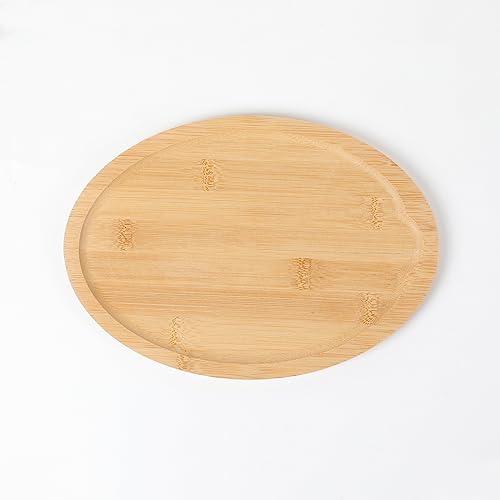 Set de 4 tablas de cortar ovaladas de bambú miniatura 3