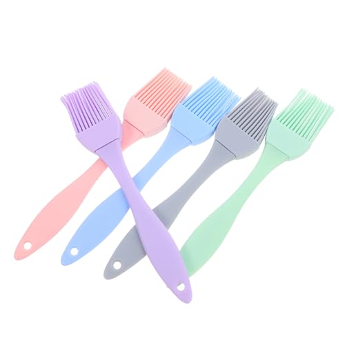 BESTonZON 5pièces Brosse Barbecue Portable Résistante Chaleur Brosse Pâtisserie pour Badigeonner Viandes Légumes Sauces Marinades Cuisson