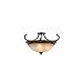 Lumenno Lighting 1001-01-20 Semi-Flush Mount with Hand Painted Tea Stained Glass Shades, Bronze Finish