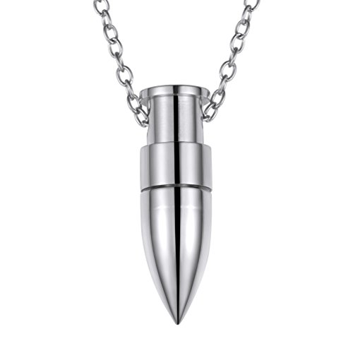 PROSTEEL Collier Homme Acier Inxoydable Pendentif Balle Ouvrante avec Chaîne Ajustable Offerte Bijoux Simple pour Femme Cadeau Anniversaire Noël Fête (Argenté) Cover