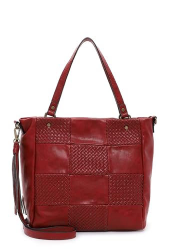 Sac shopper Suri Frey Bly rouge : grand sac cabas femme avec fermeture zip