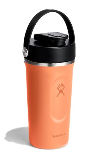 Image of Hydro Flask Shaker Bottle - Insulated Stainless Steel Gym Bottle for Pre Workout & Protein 24 Oz Nectar Orange