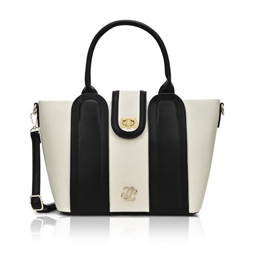 Image of Lavie Signature Canva Lock Satchel Bag | Satchel Handbag for Work | Ladies Purse | Stylish Shoulder Bag | Gift for Women