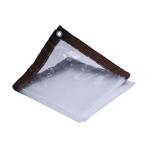 PETSOLA Toldo Transparente Impermeable con Ojales Resistente Al Agua Y Polvo Lámina de Tarpaulin Plegable Y Lavable Adecuada para Protección de Plantas Jardín, 3mx3m