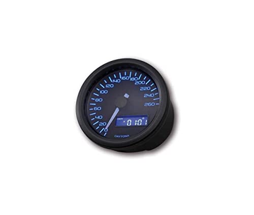 compatible avec/remplacement pour Daytona VELONA 60 Compteur de vitesse noir 260 km/h/MPH. (réf. 18306)
