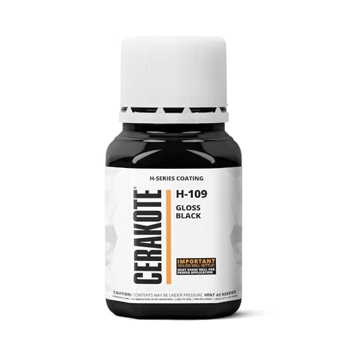 CERAKOTE ( OVEN CURE H-SERIES GLOSS BLACK [ 4oz ] H-109T -Our Ceramic Technology Combines Performance with Color on All- Metals, Polymers + More - (Part B) Included