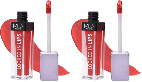 Image of Mila Beaute Locked In Lips Transfer Proof Liquid Lipstick | 12 Hrs Non Transfer | Highly Pigmented and Hydrating | Transfer Proof Formula with Hyaluronic Acid | Smooth Glide Application - (Hazel Creme, 4.5 ml)