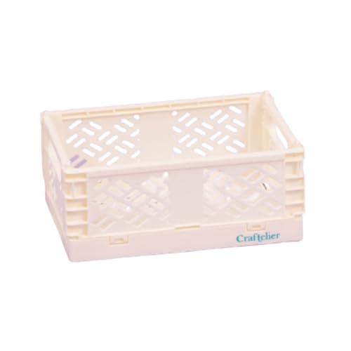 Image of Craftelier - Box for Organisation and Storage of Craft Materials | Foldable and Stackable Design | Small Size - Open Box Measures 13,5 x 9,5 x 9,5 x 5,5 cm - Colour White