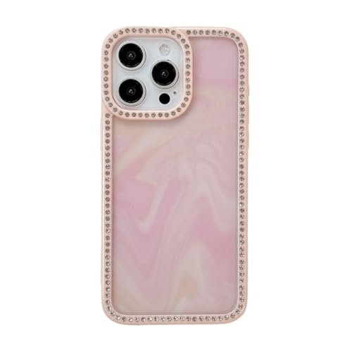 Coque iPhone 16 Pro Max strass transparent motif ciel étoilé rose antichoc