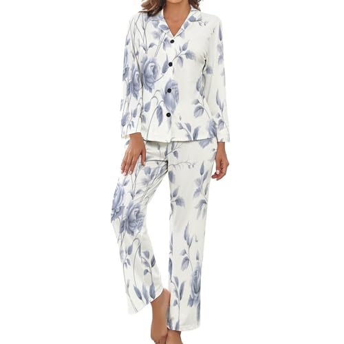 Pyjama à manches longues vêtements d'intérieur amples pour femme