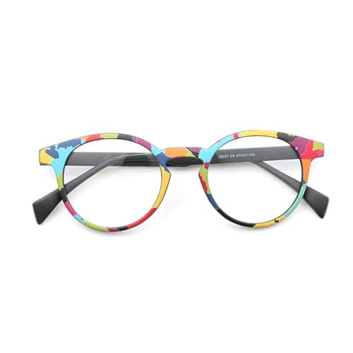 Gafas de lentes transparentes redondas estilo vintage multicolor C9 para mujer 4