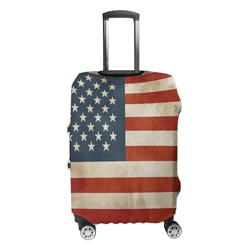 Travel Luggage Cover Elastic Suitcase Protector Anti-Scratch Washable Vintage American USA Flag Luggage Sleeve Tsa Approved Carry on Covers Baggage Cover Fits 18-32 Inch Luggages4