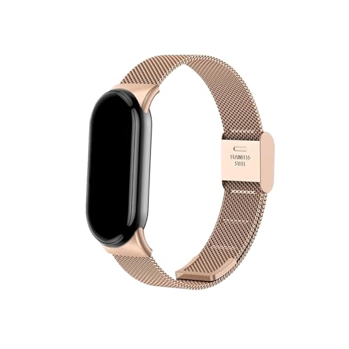 [LOKLNEYK] ���ԃX�e�����X�x���g�ɓK������Xiaomi Band 9/8(Rose gold,For Miband 8)
