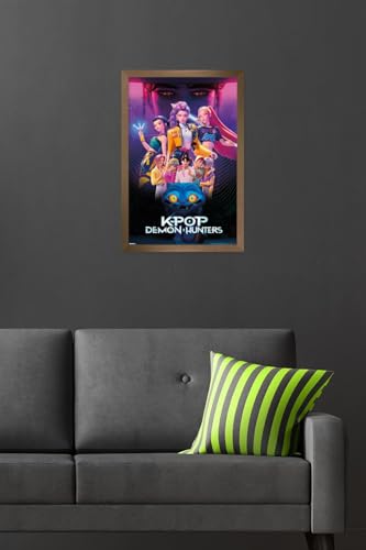 Image of Netflix KPop Demon Hunters (2025) - Group Wall Poster, 22.4L inch x 14.7W inch, Bronze Framed Version