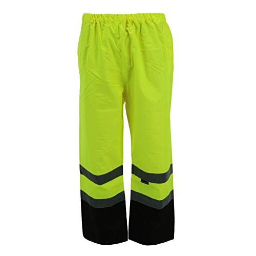 Tuff Grip Men's Fluorescent Waterproof Pants with Reflective Strips, 4XL, Green