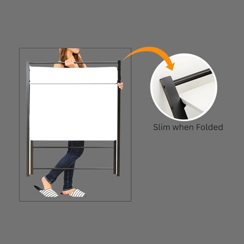 Image of TEKAVO Folding Study Table for Home | Space Saving Computer Desk for Adults & Student | Foldable Office Table | 80 cm x 50 cm | White