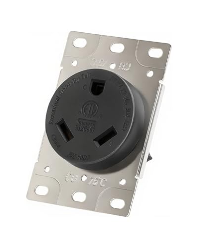 GELRHONR Nema TT-30R RV Receptacle, 30 Amp 125V Flush Mount Power Outlet, Grounded, 2 Pole 3 Wire Power Socket for RV, Camper, Travel Trailer (NEMA TT-30R)