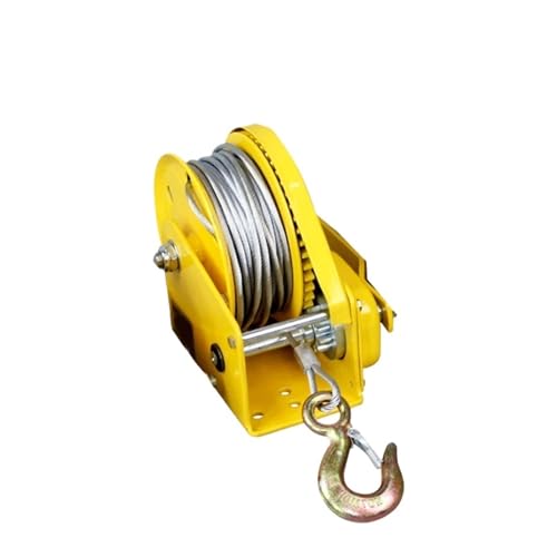 手動牽引ロープウインチ 1800ポンド 10m Wirerope 手動ウインチ 小型ポータブルウインチ 手動牽引ホイスト ウィンチクレーン 双方向セルフロック 家庭および農場用