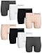 Reebok Women's Slipshorts - Long Leg Seamless Boyshorts (8 Pack), Size Small, Rose/Grey/White/Black