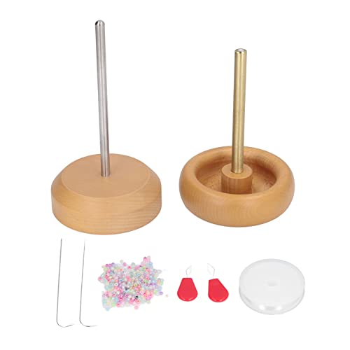 Lybunair Handcrafted Wooden Bead Spinner for Jewelry, Necklaces, Bracelets, and Waist Crafting, Includes Manual Beading Bowl, Beading Needle, Line, Bead Threading Tool, and Beads