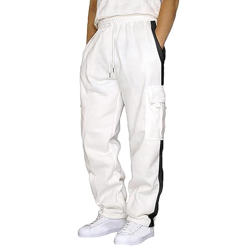Pantalones de chándal para hombre, anchos y holgados, pantalones de chándal con cintura elástica, pantalones de deporte de pierna ancha, pantalones de deporte, pantalones de invierno, cálidos,