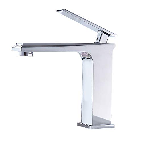 Mitigeur de lavabo eau chaude et froide en cuivre chromé pour salle de bain moderne