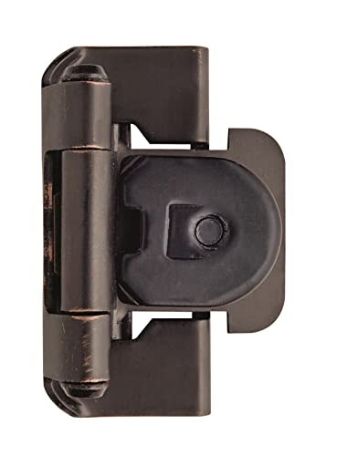 Amerock | Double Demountable Cabinet Hinge | 1/2 Inch (13 Mm) Overlay Hinge | Oil Rubbed Bronze | 2 Pack | Self-Closing Hinge | Cabinet Door Hinge #TOP3