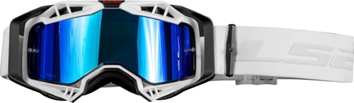LS2 Aura Pro Iridium MX Lunettes de cross avec effet miroir Blanc/noir