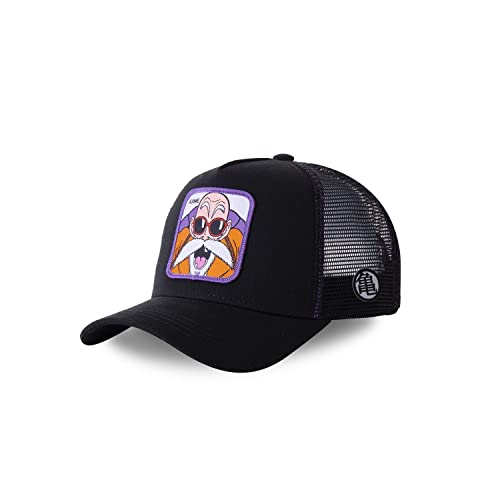 Capslab [ X] Casquette Homme & Femme Dragon Ball Z, Casquette Trucker, Tortue Géniale, Originale et Authentique, Taille TU - Noir/Orange/Violet