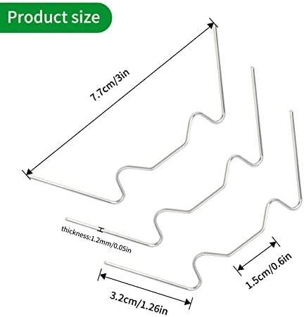 KINGLAKE 100 Pcs Greenhouse Glass W Clips - Stainless Steel - Glazing W Wire Spring Clips for Fixing Aluminium Greenhouses Panels, Polycarbonate Glass Panes
