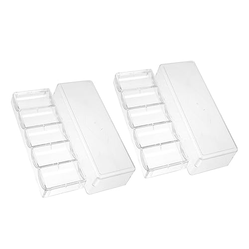 KOMBIUDA 2pcs Poker Chips Storage Organizer Bead Storage Box Cover Rack Poker Chips Case for Poker Chips Sets