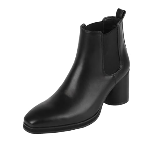 Men Chelsea Ankle Boots Leather Chukka Boots Casual Heel Retro Dress Boots Comfort