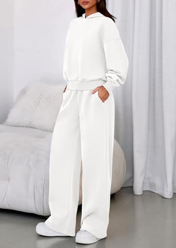 Image of PRETTYGARDEN Womens Sweatsuits 2 Piece Set 2026 Casual Winter Long Sleeve Hoodie Loose Wide Leg Sweatpants Fall Tracksuit