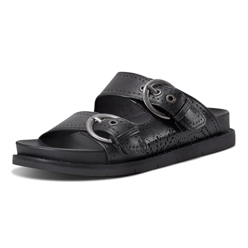 Sandale glissante Earth Femme Francii Noir 001 au design épuré chic