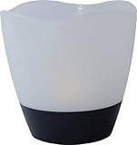 Solar Patio Table Lamp LED Candle Accent Light - Turner, A Unique 2 Sided Lantern, Warm White LED