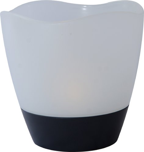 Solar Patio Table Lamp LED Candle Accent Light - Turner, A Unique 2 Sided Lantern, Warm White LED