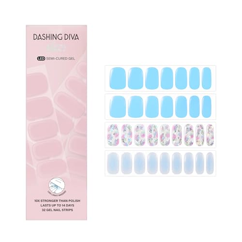 Dashing Diva Glaze Design Nail Strip Set - Under the Sea - Long Lasting, Chip Resistant, Semi-Cured Gel Nail Strips - 4-Piece Manicure Set with 32 Strip