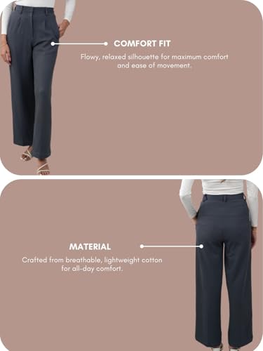 Image of GRECIILOOKS Trousers for Woman | Womens High Rise High Waist Flared Korean Style | Formal Pant for Women Office Wear| Track Pants for Womans Elegant for College & Events (Available in Plus Size)