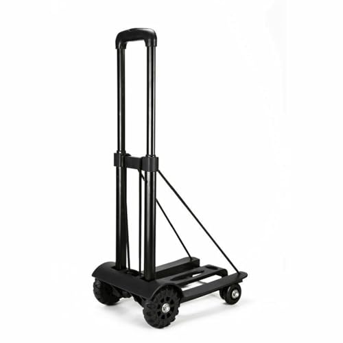 Folding Hand Truck with 4 Wheels 75kg Heavy Duty Sack Cart Carrier Luggage Trolley Hand Trolley for Lifting Luggage Personal Travel Auto Moving